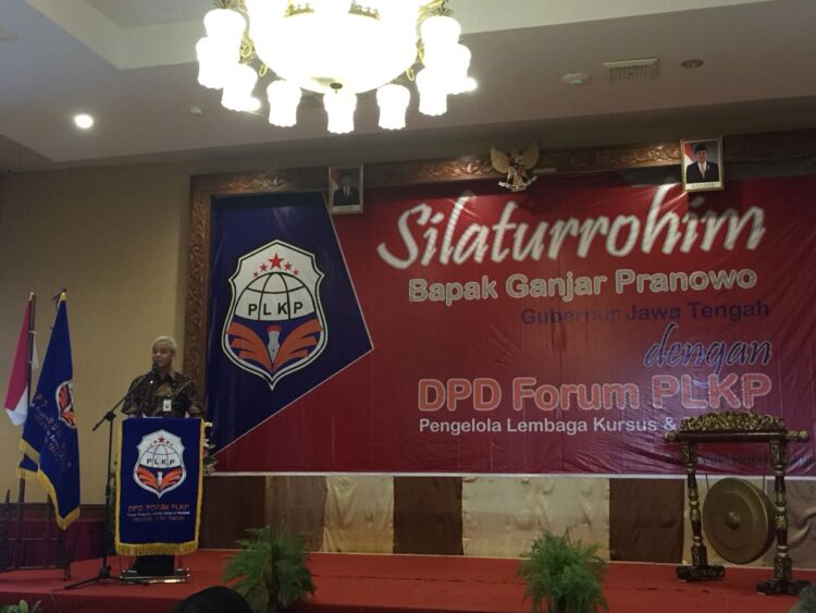 Silaturrohim Bapak Ganjar Pranowo Gubenur Jawa Tengaj dengan DPD Forum PLKP Pengelola Lembaga Kursus dan Pelatihan.